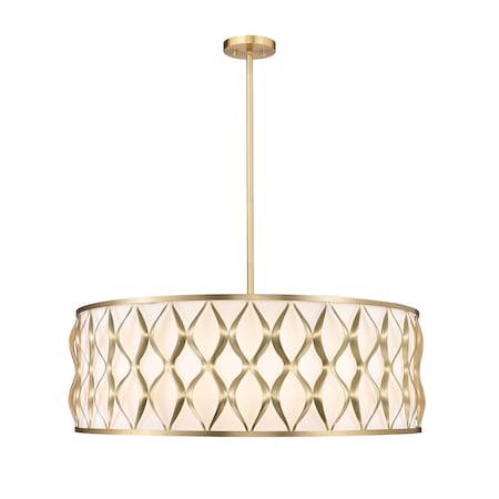 Z-Lite Harden Pendant, 10-Light, 32 In.W x 11.75 In.H, Modern Gold/White 1948P32-MGLD